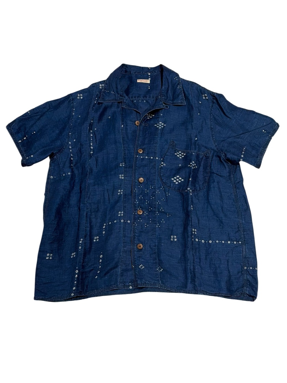 Kapital Indigo Bandana Dye Aloha Shirt